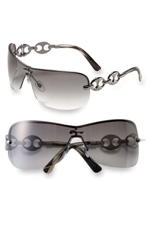 gucci 0291 shield sunglasses|gucci sunglasses rimless.